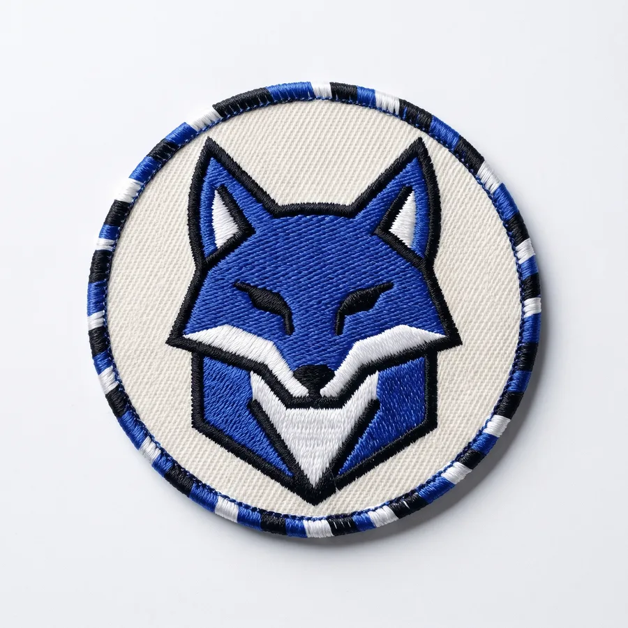 The same fox artwork as embroidered patch